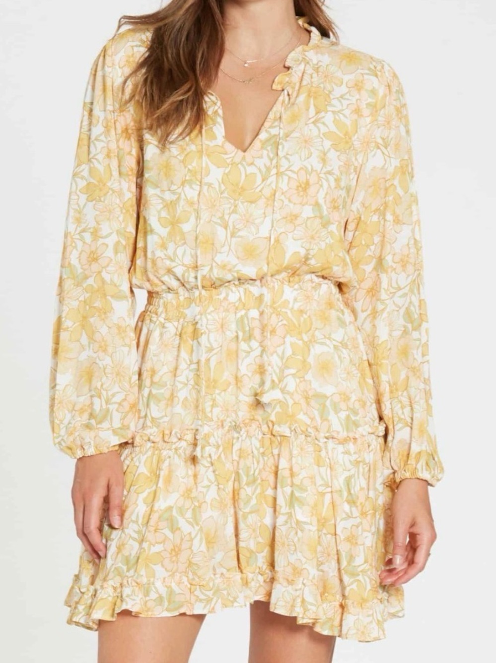 Abella Dress in Yellow Floral Meadow